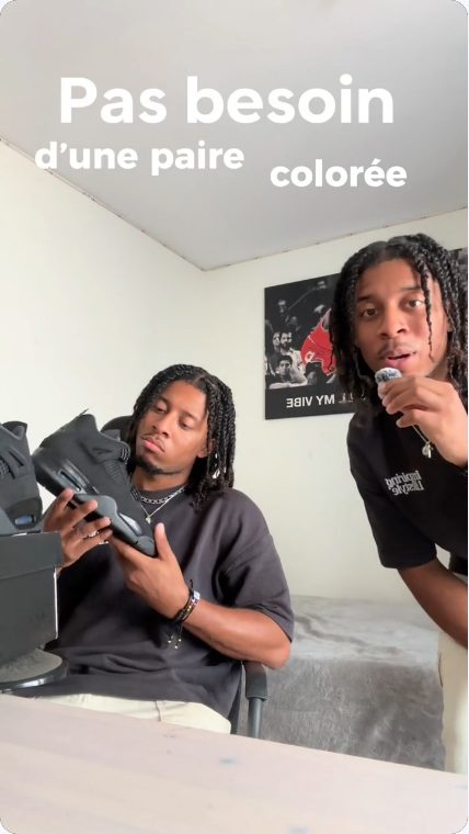 Vidéo UGC de Djason : Une paire de chaussures au cœur du sketch, Dialogue monté entre deux personnages