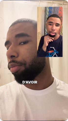 Vidéo UGC de Djiby : Une prise de parole sur la barbe, Montage face caméra et plan rapproché du visage