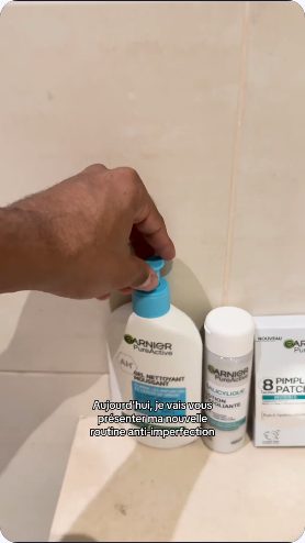 Vidéo UGC de Djiby : Garnier, une routine contre les imperfections, Présentation des produits et routine en salle de bain