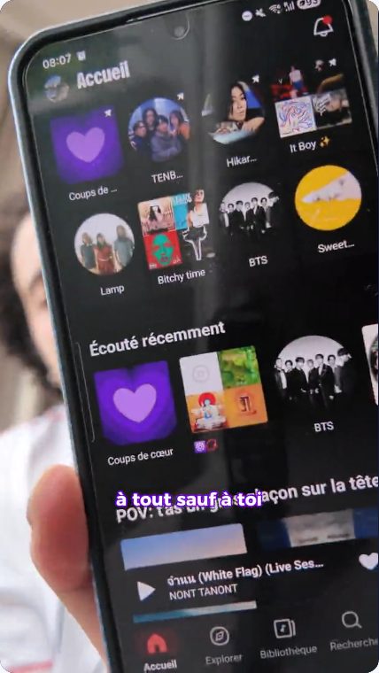Vidéo UGC de Kane : Deezer, Tutoriel sur téléphone avec capture de l’application