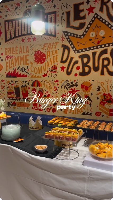 Vidéo UGC de Kevin : Une soirée autour de Burger King, Montage événementiel et buffet