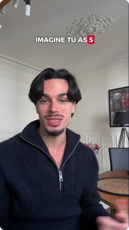 Vidéo UGC de Lucas : Un concours et une somme annoncée à l’écran, Présentation face caméra avec chiffres incrustés