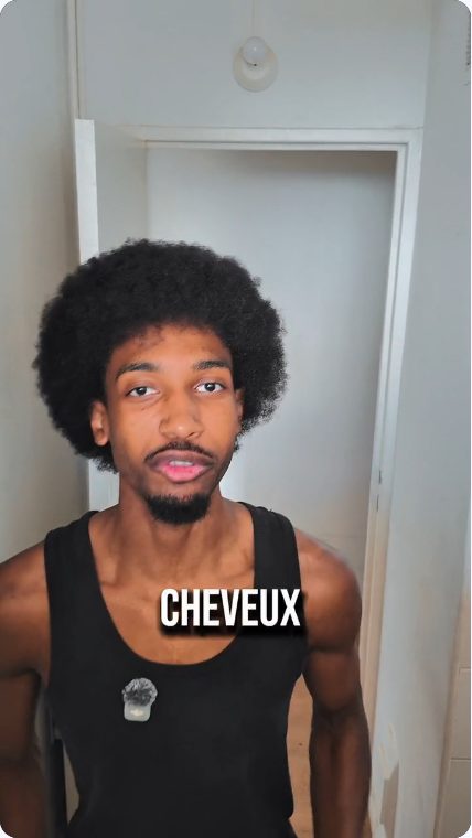 Vidéo UGC de Salime : Parler de sa routine capillaire, Prise de parole face caméra avec sous-titres