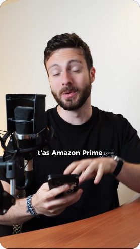 Vidéo UGC de Yoann : Amazon Prime depuis son téléphone, Présentation d’un service face caméra au micro